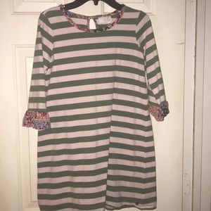 Pink & Olive striped Matilda Jane dress